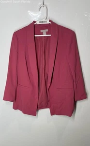 H&M Womens Pink 3/4 Sleeve Shawl Lapel Lined Open Front Jacket Size M - Picture 1 of 6
