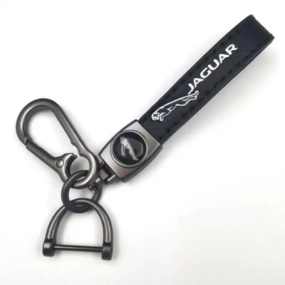 For Jaguar Luxury Leather Keychain Keyring Logo Car Key Ring - Image 1 of 4