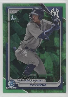 2024 Bowman Sapphire Edition Chrome Prospects Green /99 John Cruz #BCP-77 - Image 1 of 2