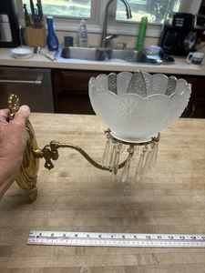 Aplique de pared victoriano de latón gas (electrificado). Restaurado - Imagen 1 de 7