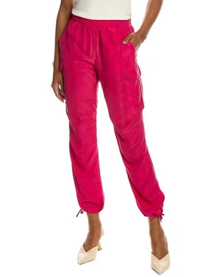 Rag & Bone 100% Silk Roth Cargo Jogger Pants In Dragon Fruit Size XS NWT $425 - Image 1 of 4