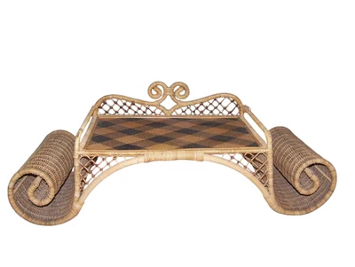 Bandeja de desayuno MacKenzie Childs Ajir cama ratán serie Vivaldi como nueva Foto 1 de 3