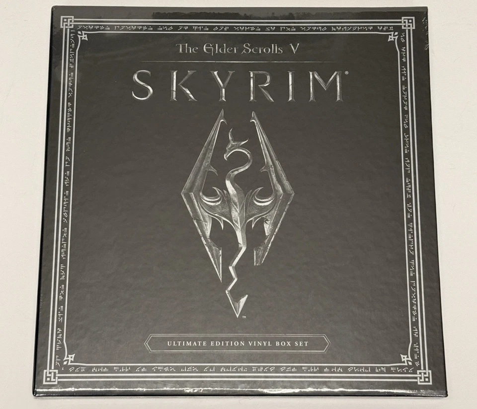 Skyrim Ultimate Edition Box Set 4xLP Remaster Vinyl Daedric Shield Splatter NEW - Image 1 of 3