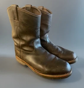 Chippewa Boots Brown Leather Pull On 20075 Size 12 EE Made in USA - Picture 1 of 11