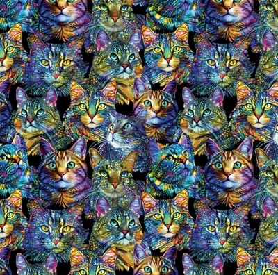 Tela Feline Drive CAT ARTISTRY Retratos Multi Benartex Fat Quarter (18x22) FQ Foto 1 de 4