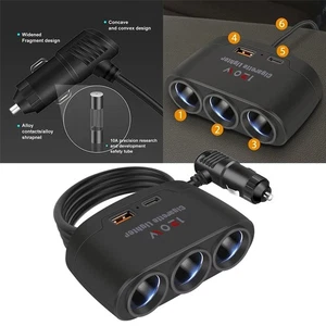 Chargeur briquet de voiture pratique avec deux ports USB pour rester chargé sur - Photo 1 sur 7