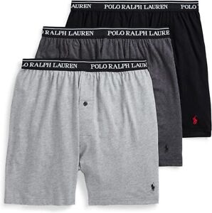 POLO Ralph Lauren Men's Classic Fit Cotton Boxers, 3-Pack Grey, Black, S, 2XL