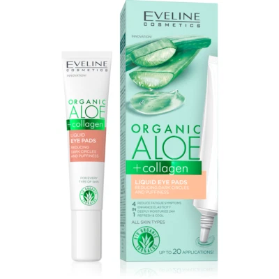 Almohadillas líquidas para ojos Eveline Cosmetics aloe orgánico + colágeno reductoras de ojeras Foto 1 de 4