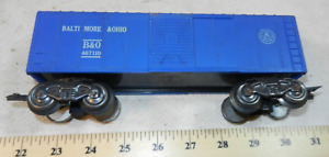 Marx 467110 Blue Plug Door Boxcar White Letters O Gauge 8 Wheel G Trucks TAP