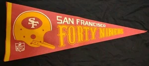 Vtg 1960s San Francisco Forty Niners NFL  Pennant Large 29.5" Single Bar Helmet  - Picture 1 of 24