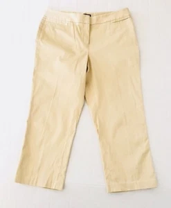 Pantalón Lafayette 148 Mujer Talla 10 x 24 Frente Plano Recortado Capris Marrón - Imagen 1 de 8