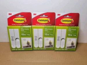 3M Command Large Picture Hanging Strips 12 Count Total (4 Each Pack) - NEW! - Picture 1 of 10
