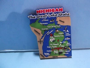 Collectible Kitchen Magnet Rubber 3.25"in MICHIGAN The Great Lake State - Picture 1 of 5