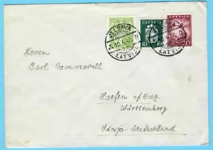 1940 LATVIA GERMANY Cover CANCEL JELGAVA TO WURTTEMBERG censorship U. 5562 - Picture 1 of 2