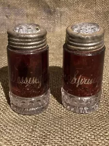 antique ruby flash souvenir salt & pepper shakers, Wessington Springs, SD - Picture 1 of 4