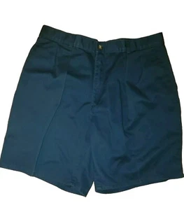 HUNT CLUB Mens Shorts Sz 34 Pleated Front Navy Blue - Picture 1 of 5