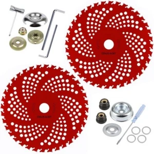 Paquete de 2-9"x 36 Dientes Carburo Kit de Cuchillas con Punta para Desbrozadora Recortadora Herbicida - Imagen 1 de 5