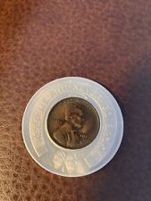 1955-D LUCKY PENNY ENCASED LINCOLN CENT - FARMERS B&L ASSN. ROCHESTER, PA