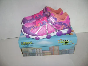 NIB Stride Rite Leepz Light Up Sneaker Kids Girls Shoes size 2.5 M Summer Purple - Picture 1 of 7