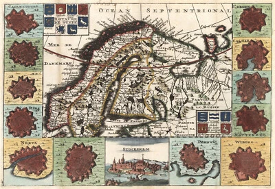Antique Map "Royaume de Suede" (Scandinavian Peninsula) D. de la Feuille, 1706 - Image 1 of 4
