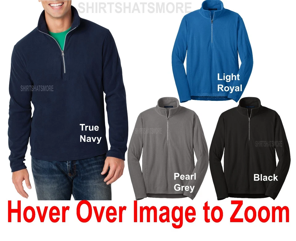 Mens 1/2 Zip Pullover Sweater Polar Microfleece Open Bottom Jacket XS-2X 3XL 4XL - Image 1 of 1