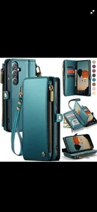For Samsung Galaxy S24 Ultra S23 S22 Flip Leather Zipper Card Wallet Phone Case - Picture 1 of 3