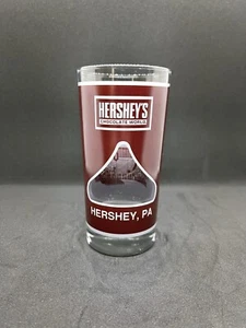 5.5" Vintage Hershey's Chocolate World Souvenir Drinking Glass Hershey PA Kiss - Picture 1 of 6