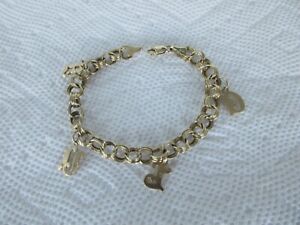 QUALITY~RCI SOLID 14k Yellow Gold 7” Bracelet +14K Solid Gold Charms~~15 Grams!!