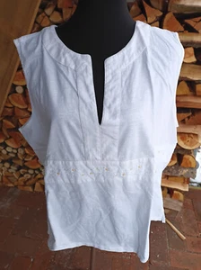 Weißes Sommerbluse Top Baumwolle XXL - Bild 1 von 5