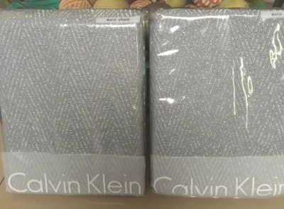 CALVIN KLEIN 1PC VIOLA TWILL SHIMMER-SKY EURO SHAM  RARE NIP $120 EC METALLIC  - Image 1 of 4