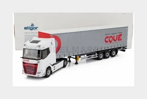 ELIGOR 118452 DAF - Xg Truck Tilt Trailers Coue Transports 2021 - White Red Grey - Picture 1 of 2