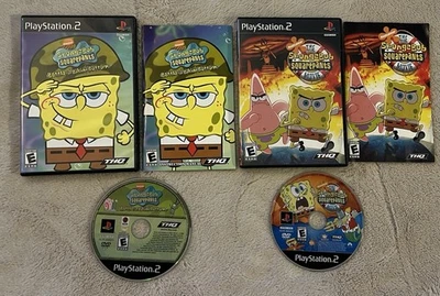 SpongeBob Schwammkopf: Happy Squared Doppelpack PS2 Sony PlayStation 2 2009 CIB - Bild 1 von 4