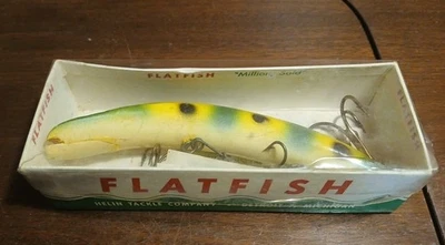 Vintage Helin Flatfish Wood T61 In Box W/paper ***damaged*** - Image 1 of 4