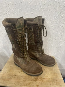Cabelas Camo Hunting Boots Size 8.5 D #80057544 High Calf “Snake”  Boots - Picture 1 of 10