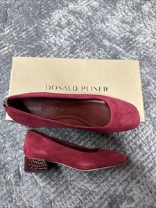 Tacones bajos Donald Pliner para mujer Edrice Oxblood borgoña gamuza talla 6 nuevo en caja - Imagen 1 de 10