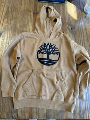 Timberland Sudadera con Capucha Niños Sudadera Mediana Pullover Marrón Logo Grunge Hip Hop Y2K Foto 1 de 4