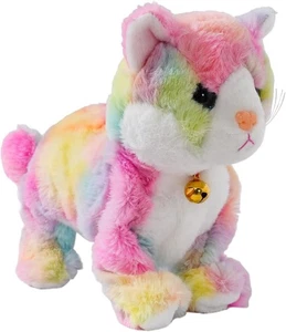 Plush Cat Stuffed Animal Interactive Cat Robot Toy, LED Robotic Cat Colorful - Picture 1 of 7