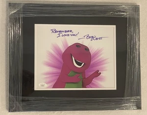 BOB WEST BARNEY THE DINOSAUR 8x10 Photo Framed Signed Autographed JSA COA - Picture 1 of 4