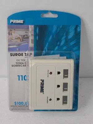 Prime Surge Tap 3 Outlet 1100 Joules Surge Protector New - Image 1 of 2