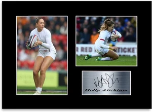 Holly Aitchison England Frauen Rugby signiert Foto Display Halterung Poster Druck A4 - Bild 1 von 1