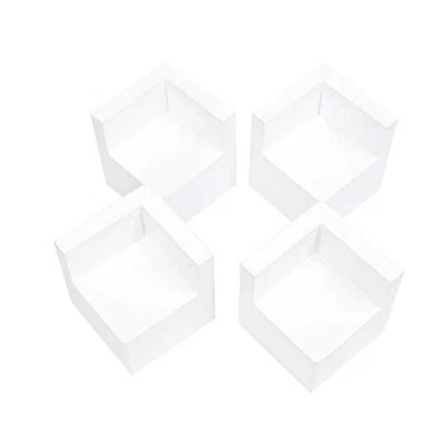  Conjunto de 4 risers de cama risers de móveis elevadores resistentes altura 2", branco sólido - Imagem 1 de 4