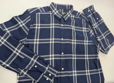Line of Trade Men's Large Blue White Plaid Flannel Button Long Sleeve Shirt - Image 1 of 4