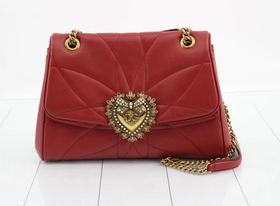 Dolce & Gabbana D&G Devotion Shoulder Bag Red Leather Gold Hardware - Image 1 of 4