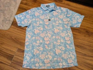 Bad Birdie Light Colors Mens Polo Hummingbird Parrot Print Size Large (Large) 🦜 - Picture 1 of 4