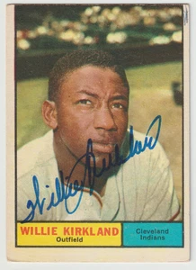 1961 TOPPS #15 WILLIE KIRKLAND HAND SIGNED AUTOGRAPH CARD COA CLEVELAND INDIANS - Picture 1 of 1