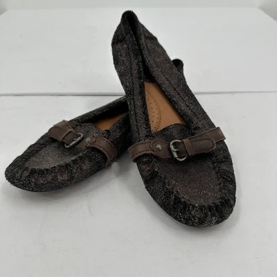 Mocasines clásicos de cuero marrón Ariat para mujer talla 7,5B Western Ranch Wear Foto 1 de 4