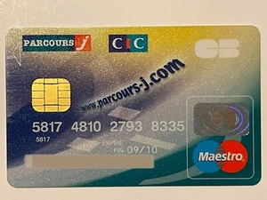 Carte Bleue Parcours-j Maestro MasterCard Credit Card France Chip Exp in 2010 - Picture 1 of 2