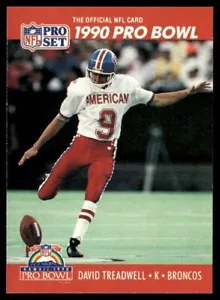 1990 NFL PRO SET DAVID TREADWELL DENVER BRONCOS #375 - Picture 1 of 2