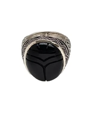 Anel de sinete THOMAS SABO escaravelho preto unissex tamanho 54 TR2134B 2,2cm com bolsa - Imagem 1 de 4