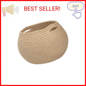 Goodpick Wicker Storage Basket for Living Room, Small Round Woven Basket for Toy - Picture 1 of 2